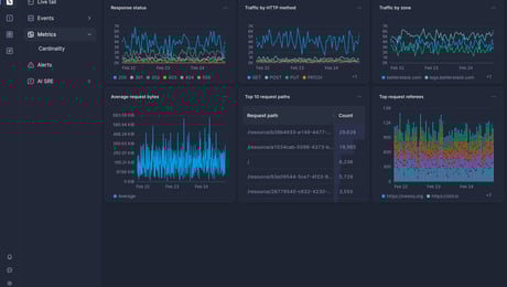 Screenshot of dashboard template