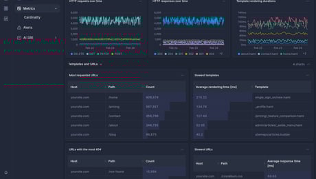 Screenshot of dashboard template