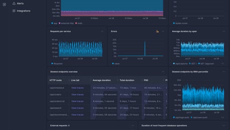 Screenshot of dashboard template