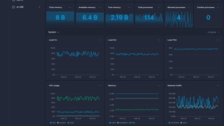 Screenshot of dashboard template