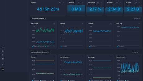 Screenshot of dashboard template