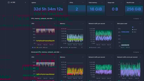 Screenshot of dashboard template