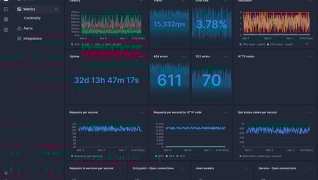 Screenshot of dashboard template