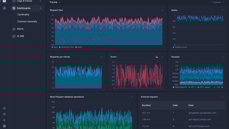 Screenshot of dashboard template