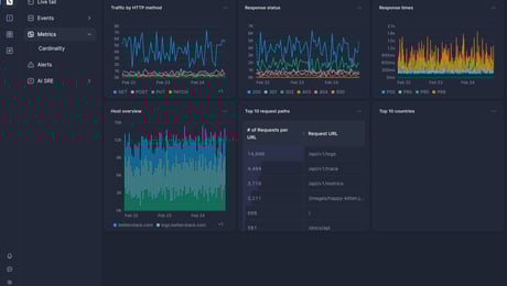 Screenshot of dashboard template