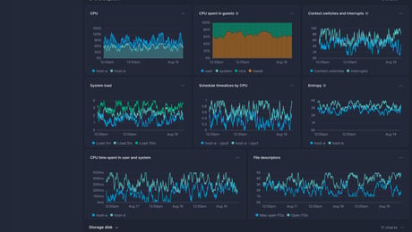 Screenshot of dashboard template