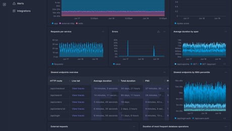 Screenshot of dashboard template