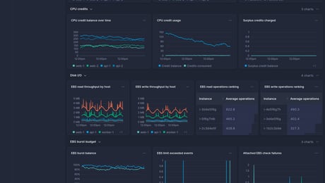 Screenshot of dashboard template