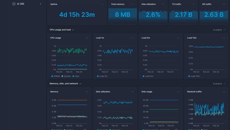 Screenshot of dashboard template