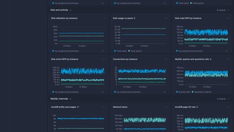 Screenshot of dashboard template
