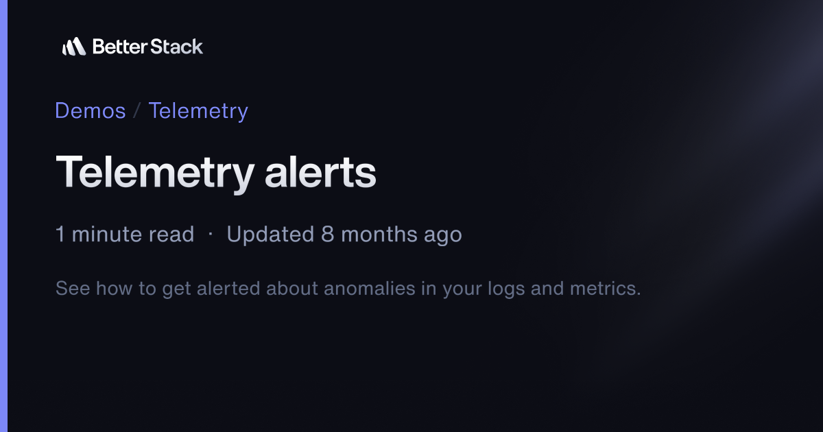 Telemetry alerts | Demos