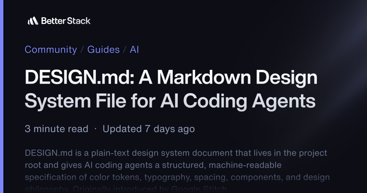 Md Python Designer Download DESIGN.md: A Markdown Design System File for AI Coding Agents | Better ...