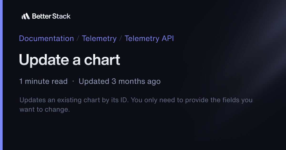Update a chart | Better Stack Documentation