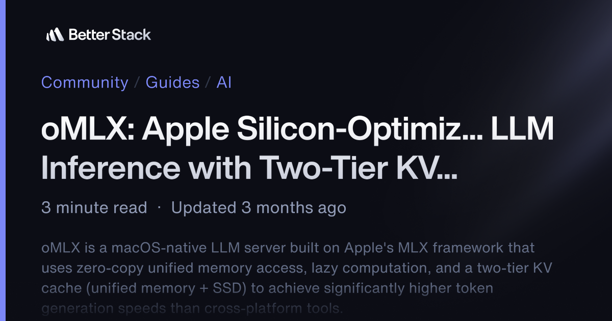 oMLX: Apple Silicon-Optimized LLM Inference with Two-Tier KV Caching ...